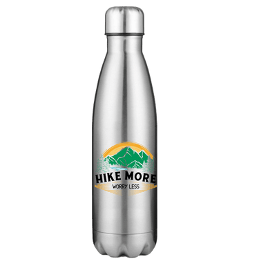 Hike More Worry Less Stainless Steel Water Bottle
